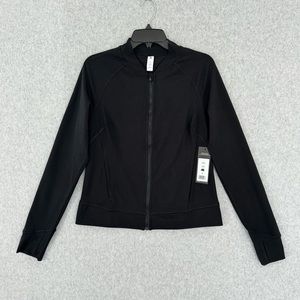 Yogalicious Lux Jacket Womens Large Black Full Zip Yoga Athletic Thumb Holes